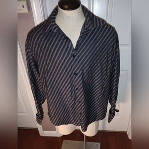 DKNY Jeans MEN'S Black & Gray Button Down Long Sleeve Shirt Sz XXL